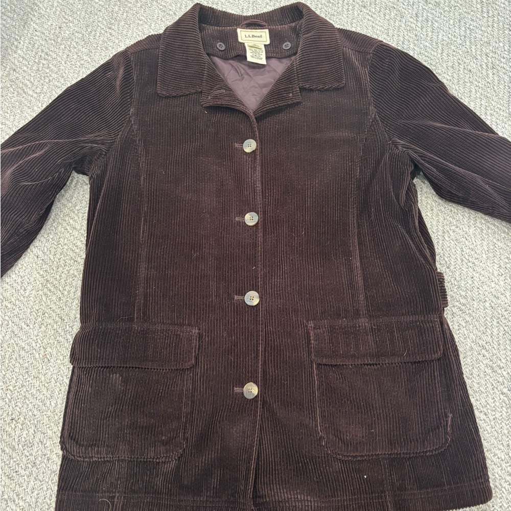 Women's LL Bean Brown Corduroy Jacket - Picture 3 of 5
